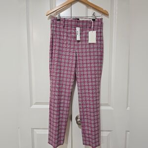 J Crew Cameron Pink  Plaid Preppy Pants NWT 2